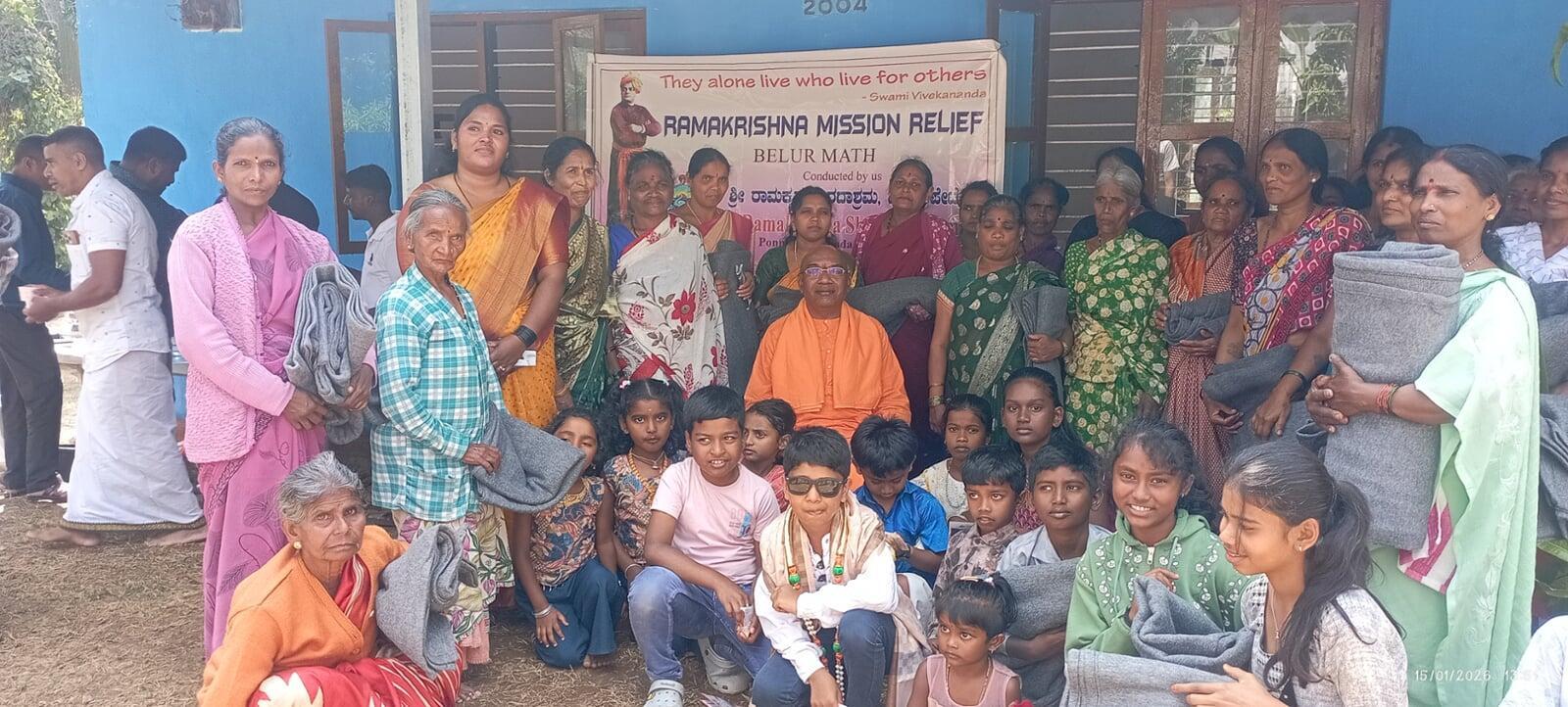 Woollen Blanket Distribution by Sri Ramakrishna Sharadashrama, Ponnampet
